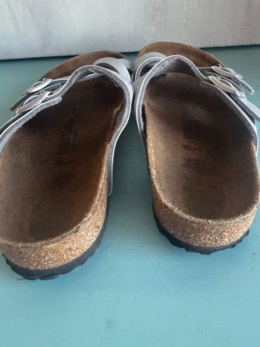 Birkenstock Girls Mayari Metallic Leather Sandals Silver Size 34 Size 3.5